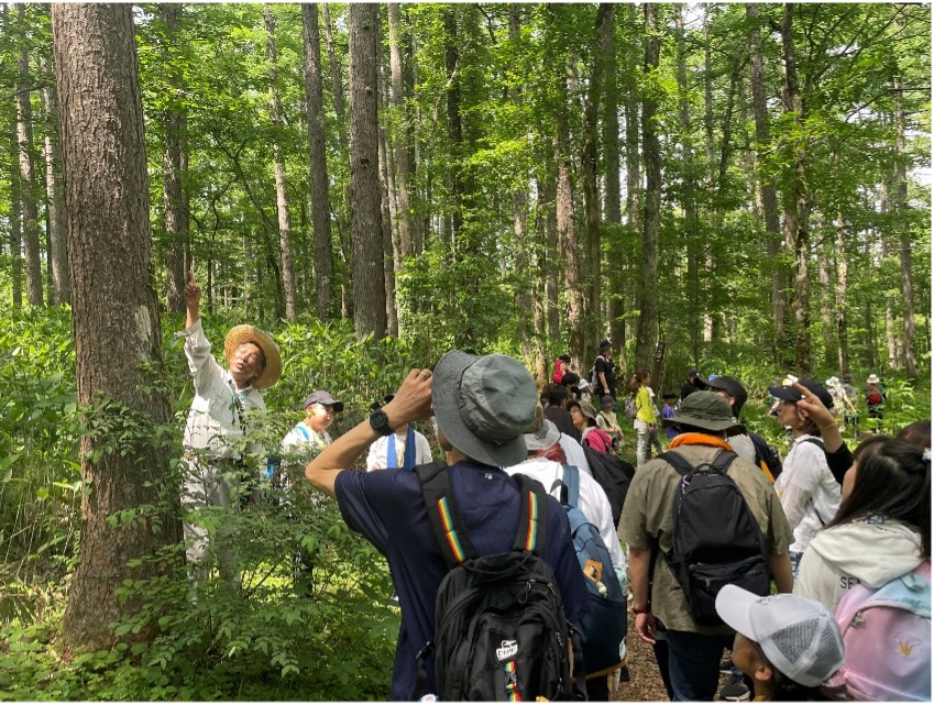 戸隠森林植物園を歩く様子